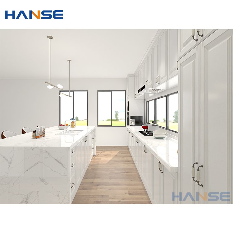 High End Pantry Cupboard Cabinets Furniture Set Design Modern Luxury White Modular Kitchen Cabinet With Island Style