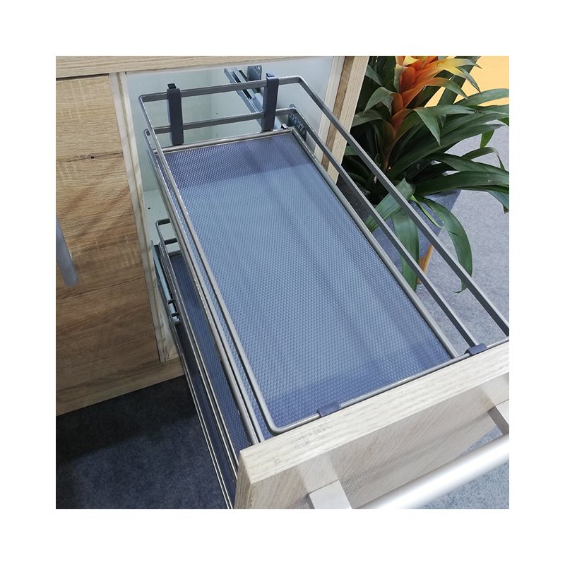 TKK Kitchen Cabinet 3 layers Soft Close Simple Sliding Basket Storage pull out basket