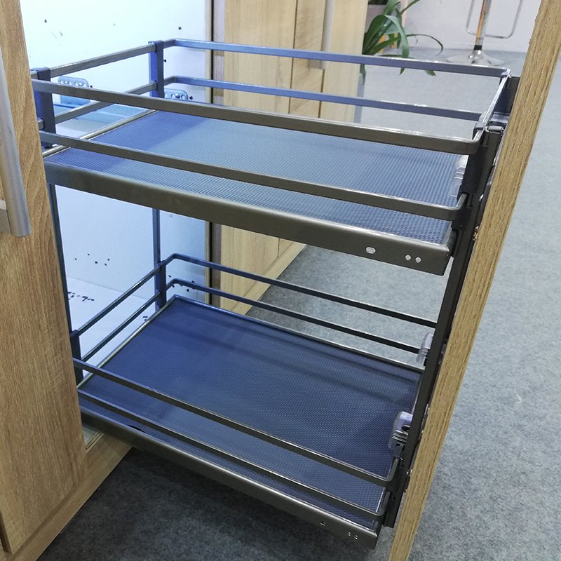 TKK Kitchen Cabinet 3 layers Soft Close Simple Sliding Basket Storage pull out basket