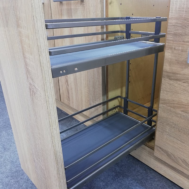 TKK Kitchen Cabinet 3 layers Soft Close Simple Sliding Basket Storage pull out basket