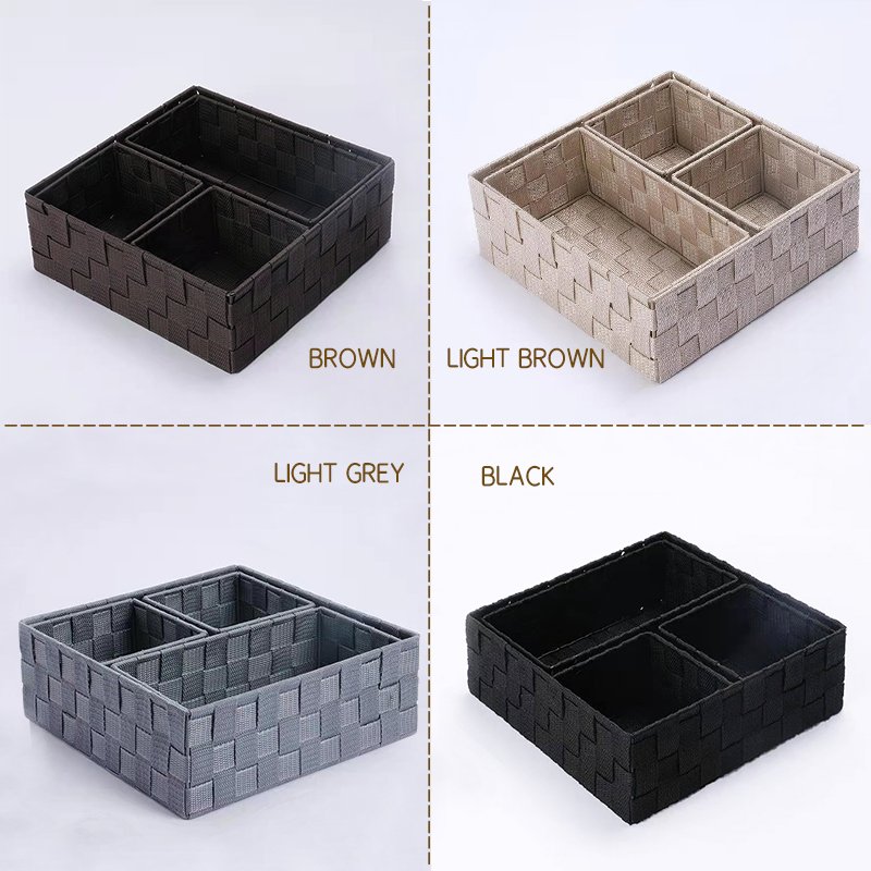 Woven polypropylene basket Closet Bin Container Tote Organizer Divider pp Woven Storage Boxes & Bins for Drawer