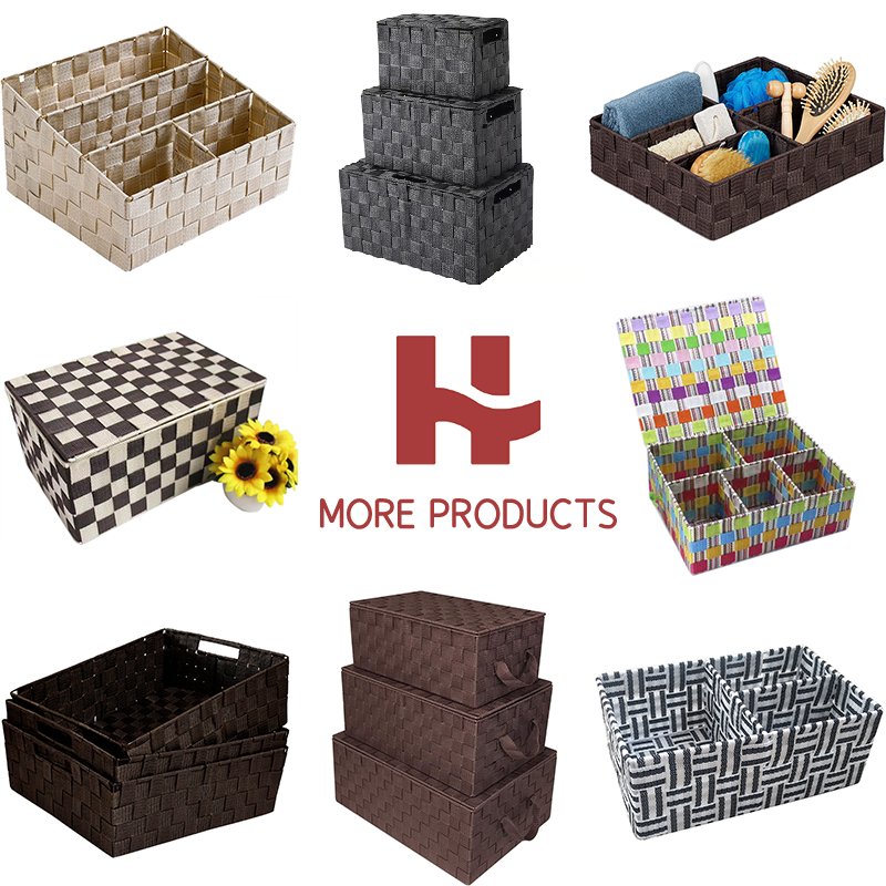 Woven polypropylene basket Closet Bin Container Tote Organizer Divider pp Woven Storage Boxes & Bins for Drawer