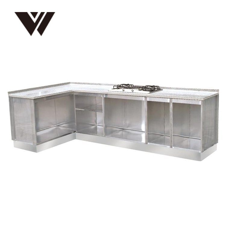 2020 NINGBO WELDON New Custom Made High Quality Outdoor Stainless Steel modular Kitchen Cabinet Design with stove and water tank