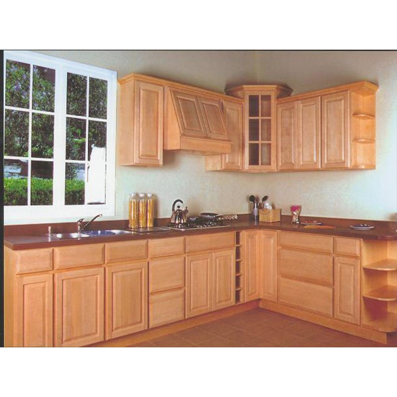 Direct factory customize maple solid wood door kitchen cabinet in Turkey