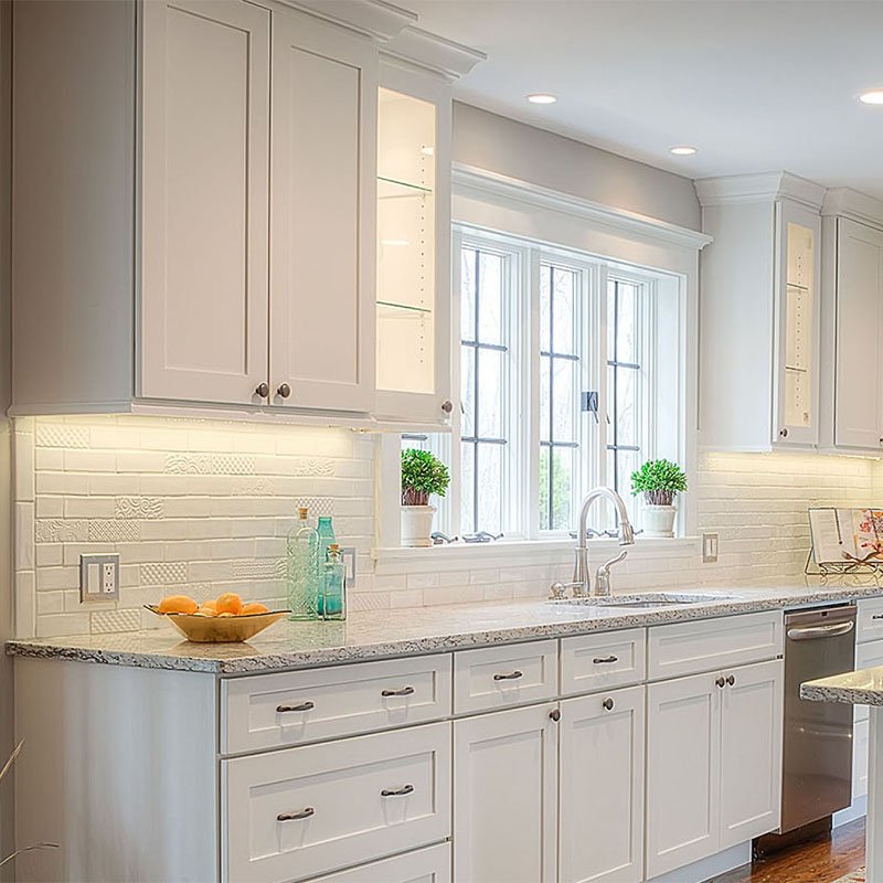Direct factory customize maple solid wood door kitchen cabinet in Turkey