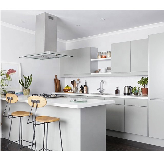 Free design china made modular kitchen furniture modern black kitchen cabinets wooden with 18 years factory