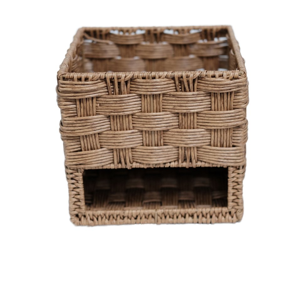 Wholesale Natural Rattan Wicker Foldable Storage Basket round Pattern Economy Woven Basket for Kitchen & Home Organization