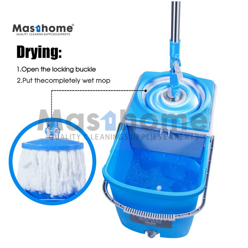 Masthome Foldable Rotating 360 and Drawer Type Stainless Steel sink Pole Easy Mop Bucket for home cleaning