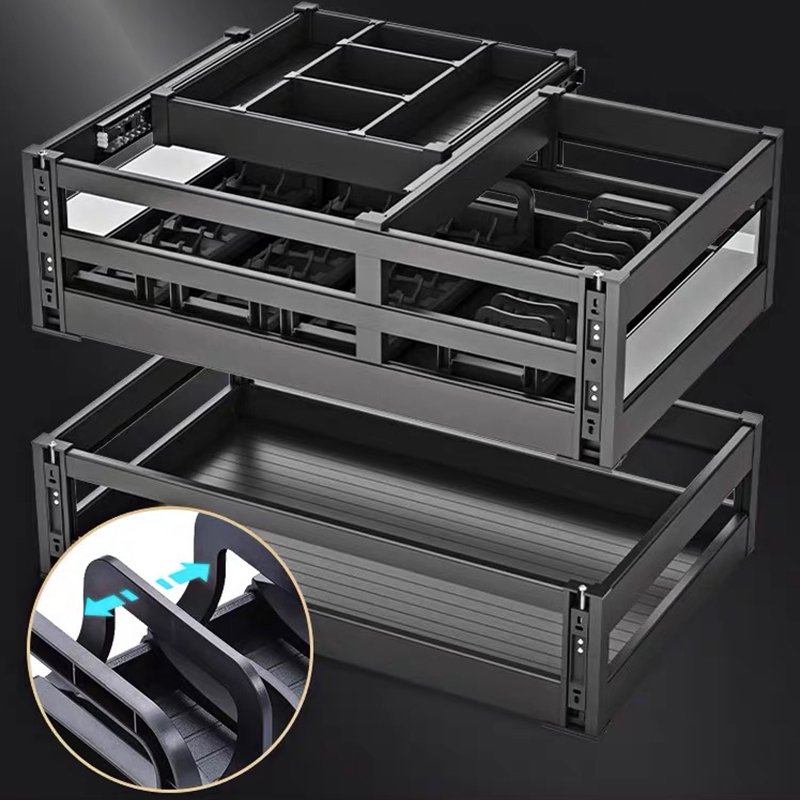 Dish Drying Drawer Basket Kitchen Dish Cabinet Drawer Basket Pull Out Basket Stainless Steel Kitchen Cabinet