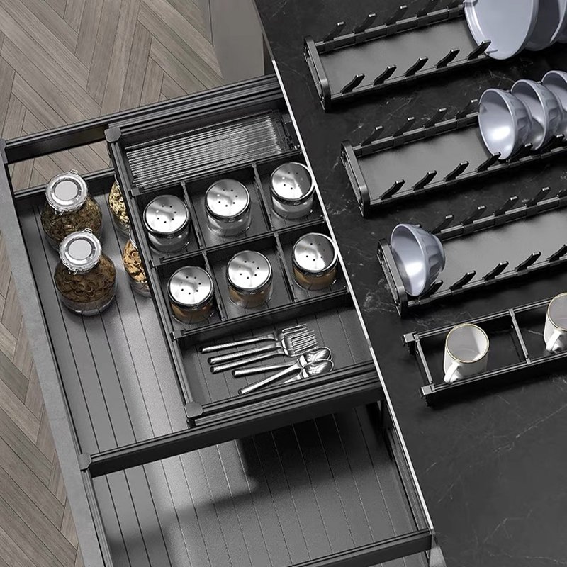 Dish Drying Drawer Basket Kitchen Dish Cabinet Drawer Basket Pull Out Basket Stainless Steel Kitchen Cabinet