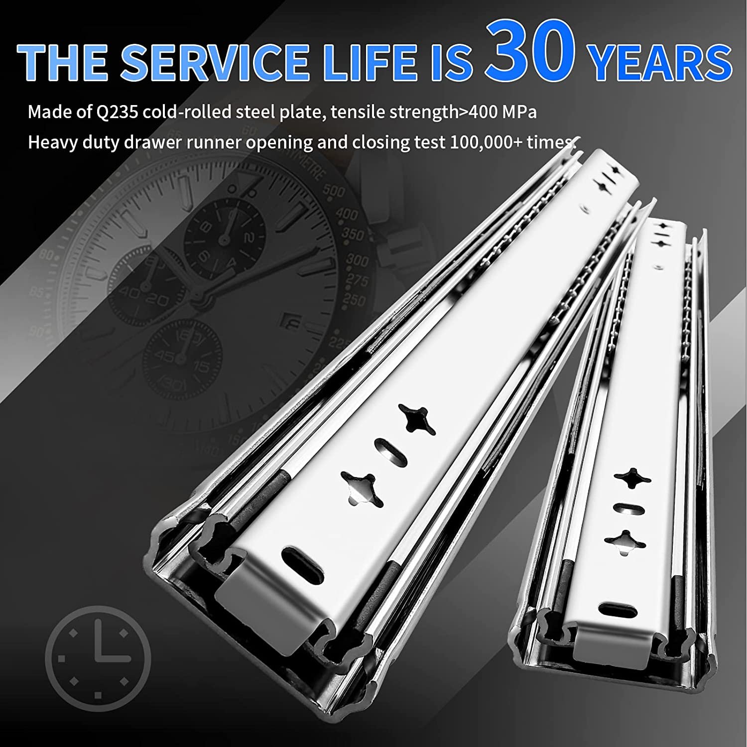 SNEIDA Three Way Travel Cheap Full Extension Drawer Slides Rail Telescopic Heavy Duty Table Drawer Slide tool box