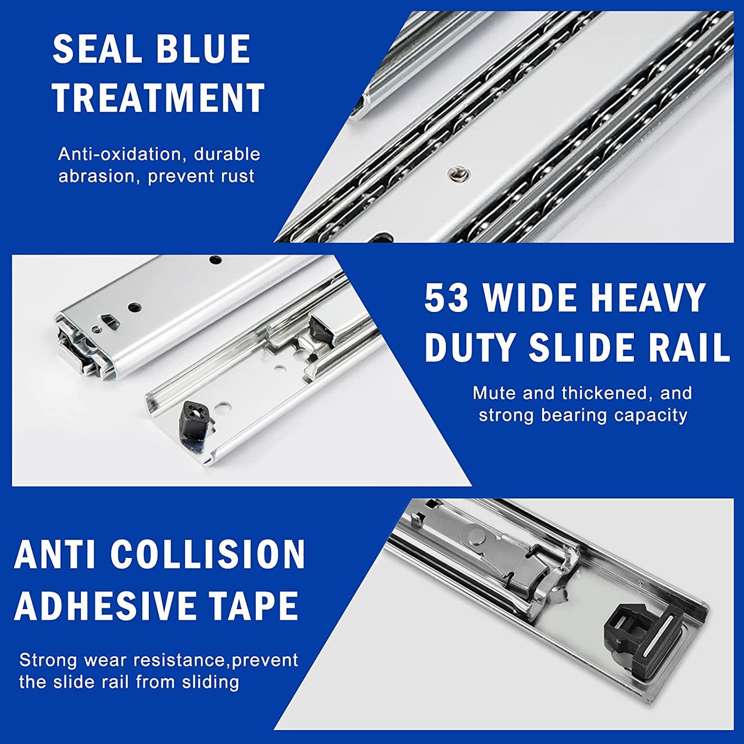 SNEIDA Three Way Travel Cheap Full Extension Drawer Slides Rail Telescopic Heavy Duty Table Drawer Slide tool box