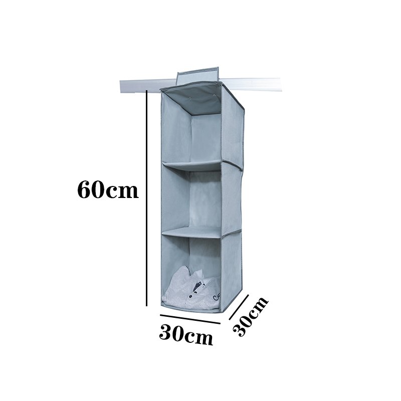 Nonwoven storage space organizer Collapsible 3 layers Shelves organizer with drawer on wall