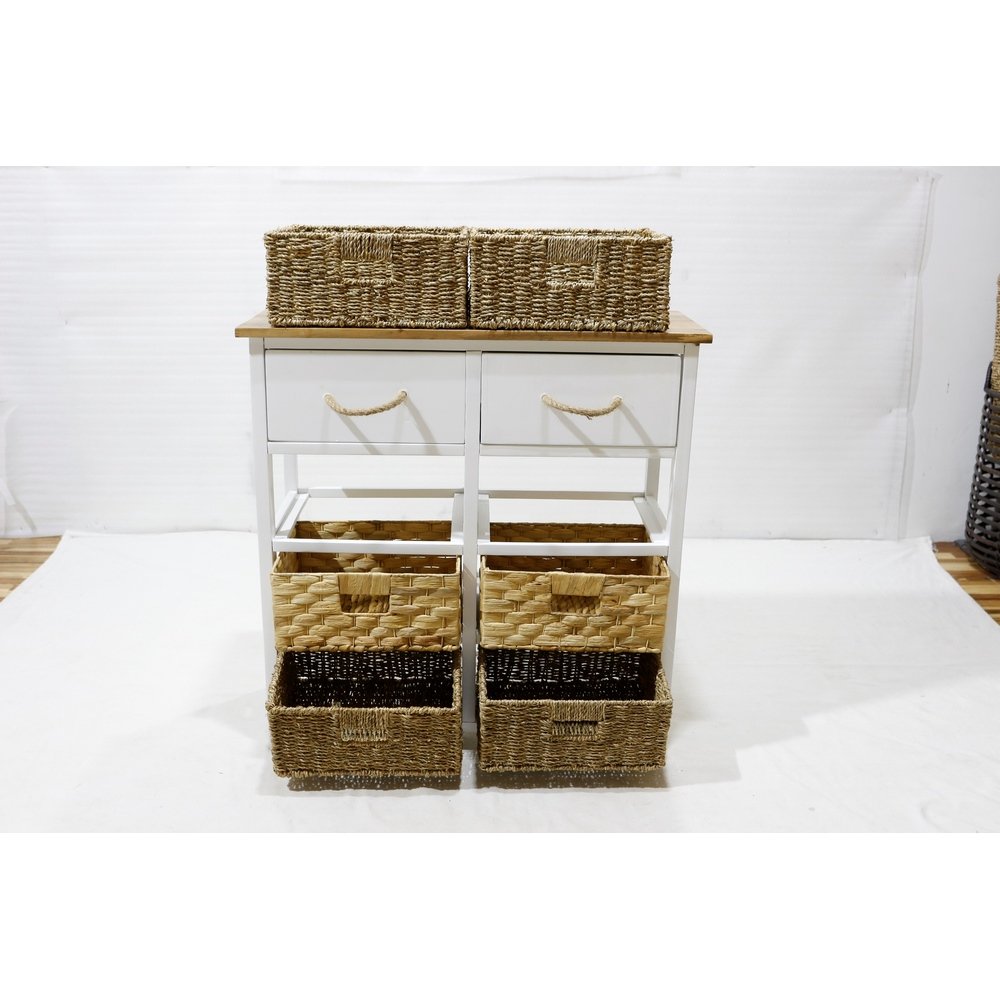 Handwoven 4 Tier Wood Cabinet Nightstand New Design 2024 Big Discounted Sale Natural Top Quality from Vietnam Manufacturer