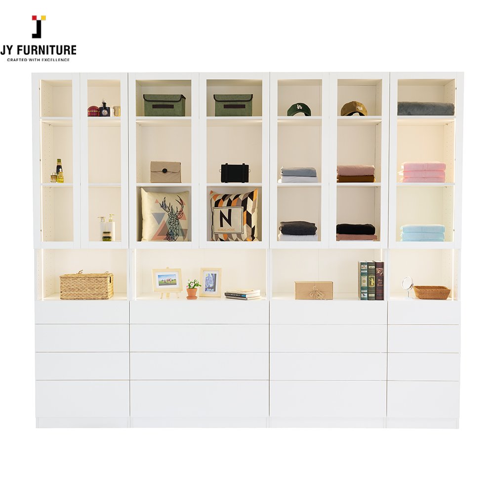 JY Modular DIY Wardrobe Closet with Shelves and Drawers Freestanding Walk In Hardwood Wardrobe From Vietnam