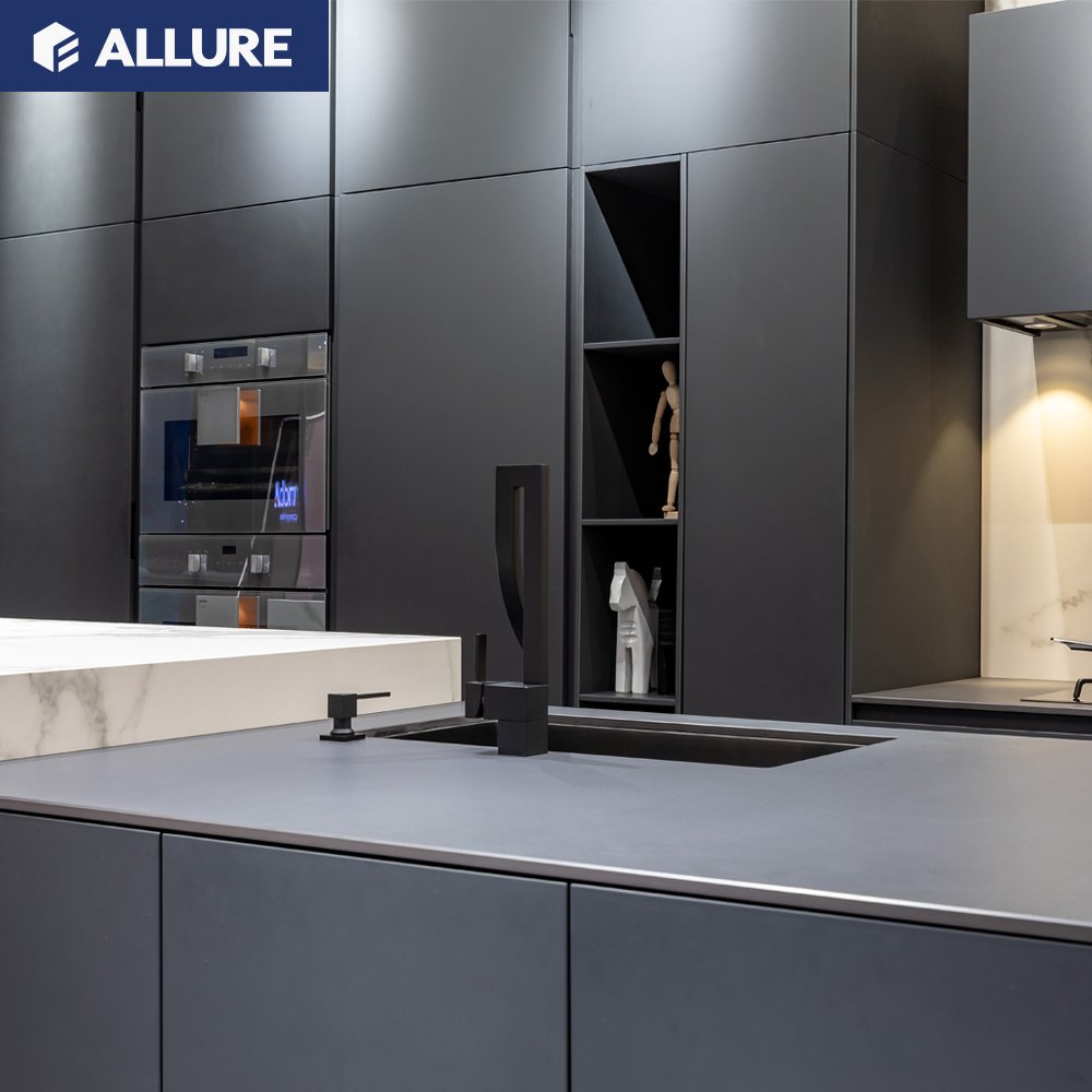 Allure yiwu small designs black melamine high gloss red pantry kitchen cabinets lowes use for sale