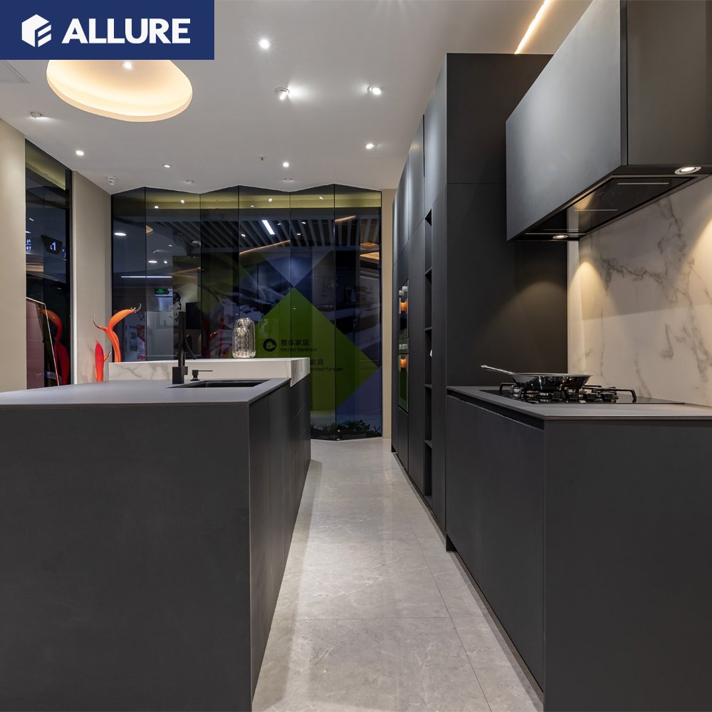 Allure yiwu small designs black melamine high gloss red pantry kitchen cabinets lowes use for sale