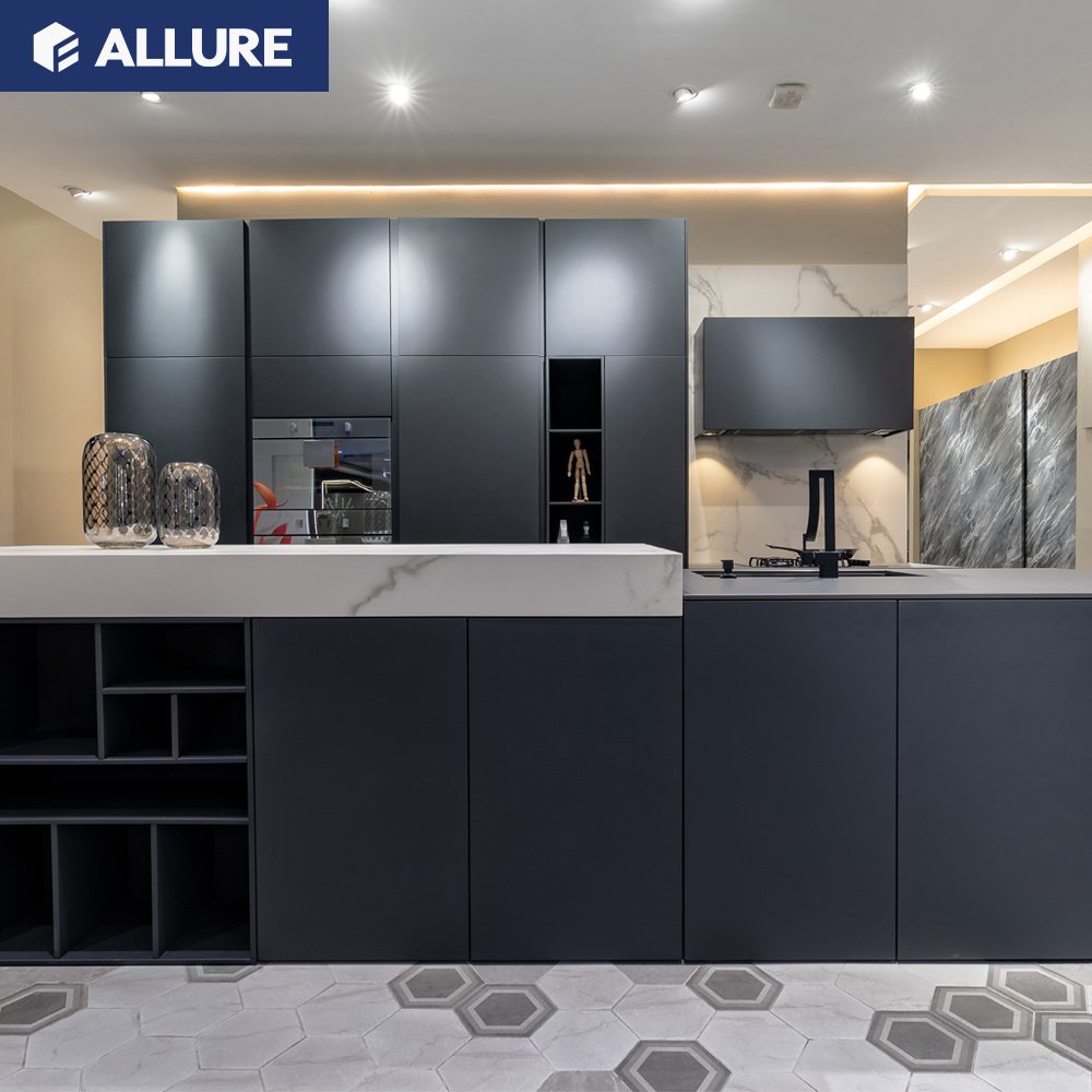 Allure yiwu small designs black melamine high gloss red pantry kitchen cabinets lowes use for sale