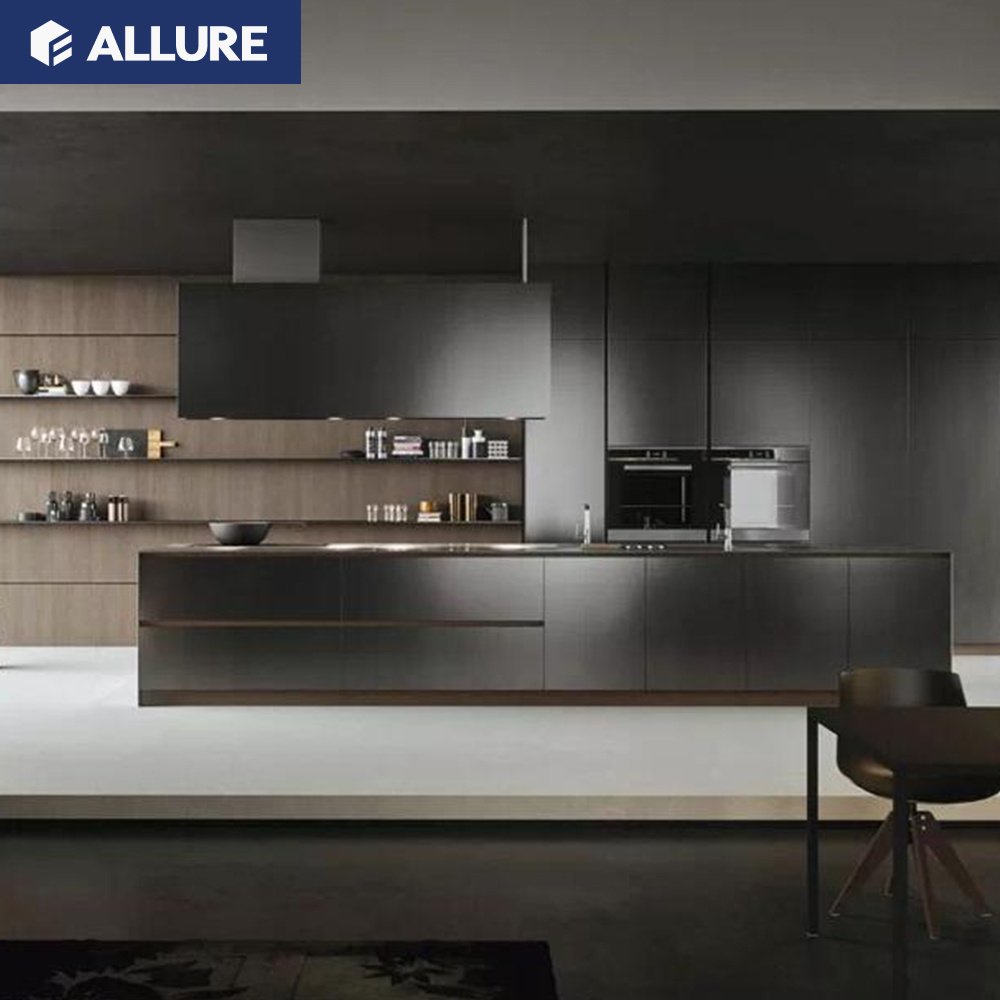 Allure yiwu small designs black melamine high gloss red pantry kitchen cabinets lowes use for sale
