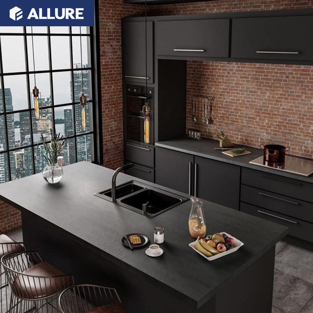 Allure yiwu small designs black melamine high gloss red pantry kitchen cabinets lowes use for sale