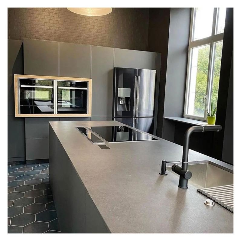 L Shaped Matt Modular Kitchen Designs Modular Kitchen With Island