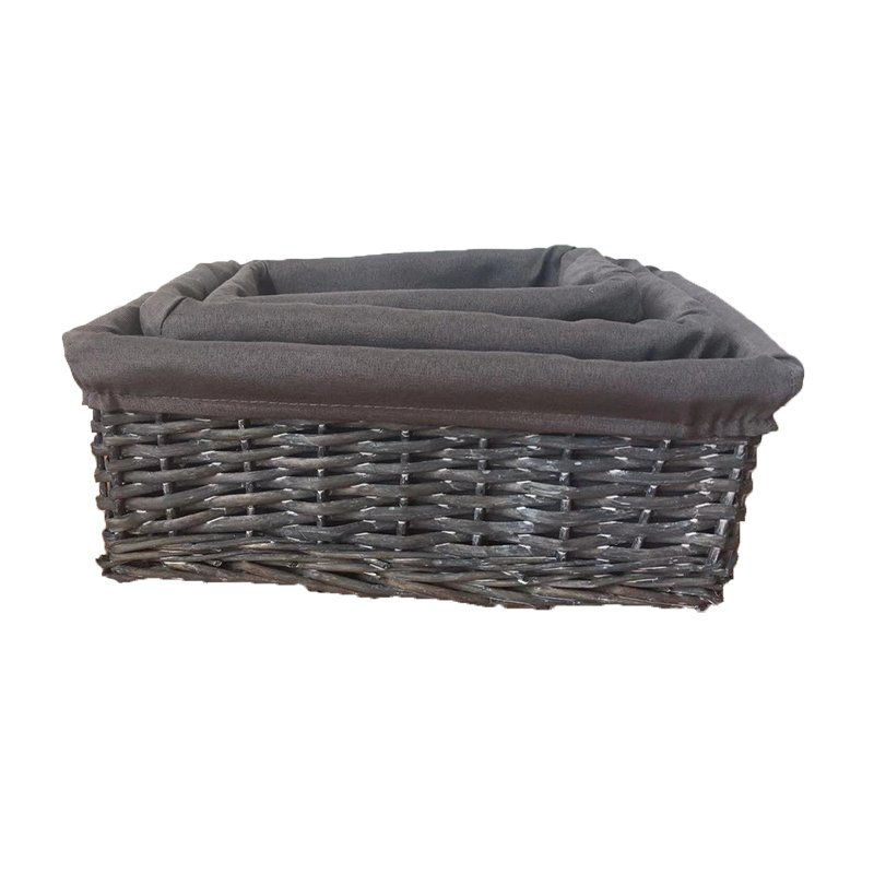 Wicker Woven Baskets With Lining Storage Cube Drawer Closet Cabinet Organizer