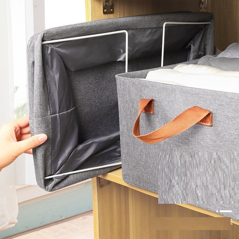 Solid Color Modern Simplicity Cationic Oxford Cloth Bedroom Clothes Sundries Sorting Storage Box Foldable