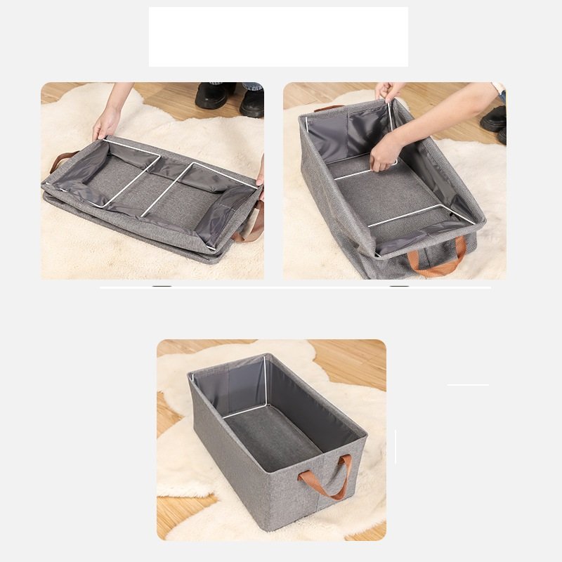 Solid Color Modern Simplicity Cationic Oxford Cloth Bedroom Clothes Sundries Sorting Storage Box Foldable