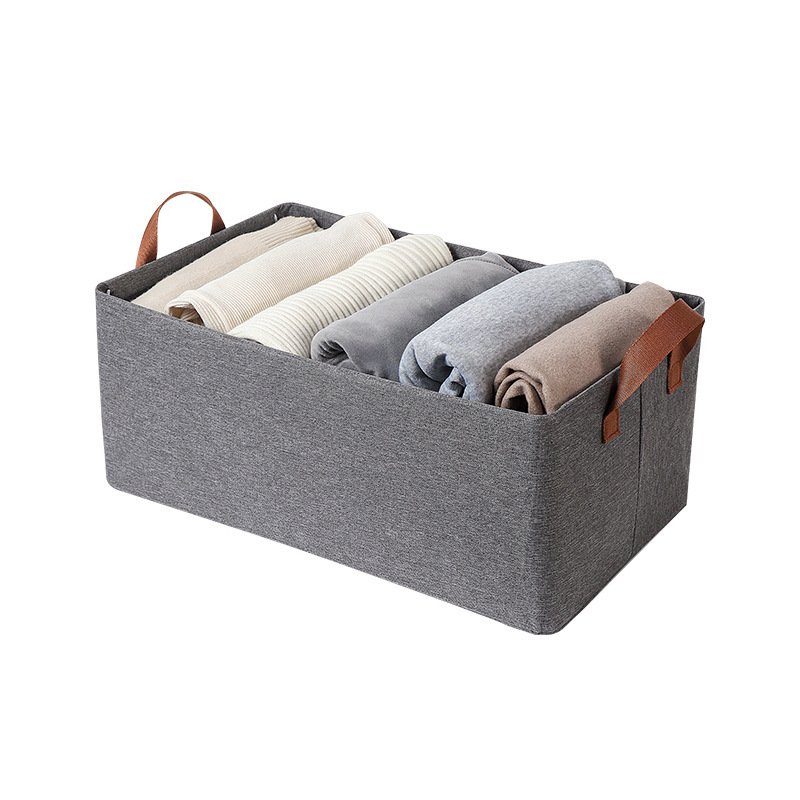 Solid Color Modern Simplicity Cationic Oxford Cloth Bedroom Clothes Sundries Sorting Storage Box Foldable