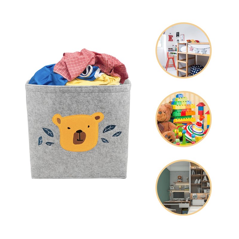 Collapsible Foldable Handmade Woven Felt Fabric Bins Custom Logo Square Shape Colorful Laundry Basket Storage Bag Household Use