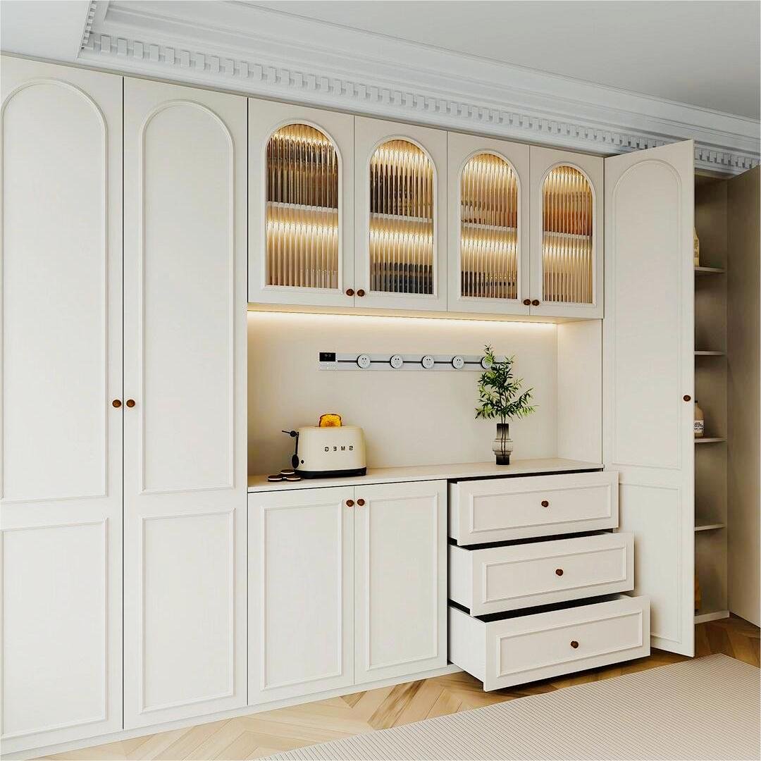 Modern Shaker Style RTA Kitchen Cabinets Lacquer and Acrylic Door Panel with Hinge and Faucet MDF Carcase for Apartments