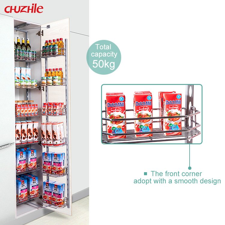 Pantry Unit Cabinet Drawer Storage Organizer Pull Out Organizer Pantry Storage Unit Bin stainless steel pantry unit