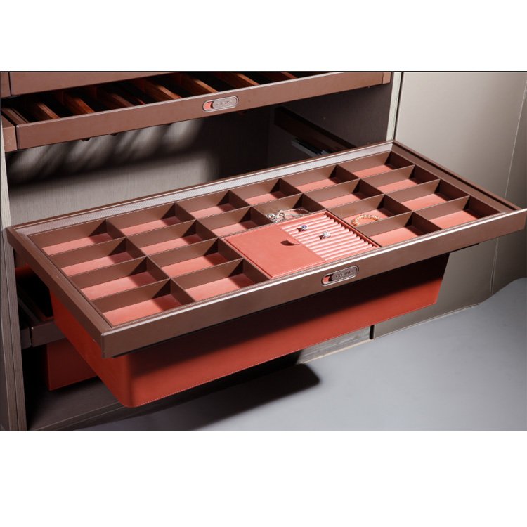 Factory wholesale Customized Storage Leather Drawer Jewelry Box&Sliding Soft Close Pull Out Jewelry for Women Drawer Slides