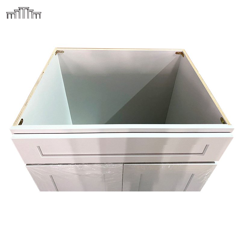 Wholesale Modern Solid Wood Grey Shaker Kitchen Cabinets Set Sink Base Cabinet RTA Kitchen Sink Cabinet With Double Doors