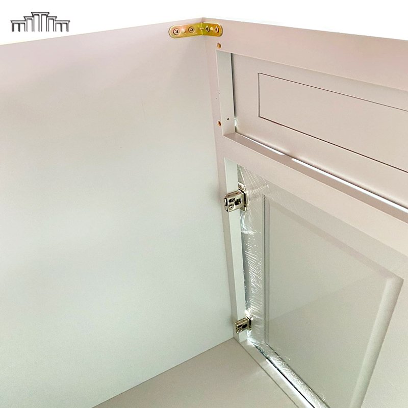 Wholesale Modern Solid Wood Grey Shaker Kitchen Cabinets Set Sink Base Cabinet RTA Kitchen Sink Cabinet With Double Doors