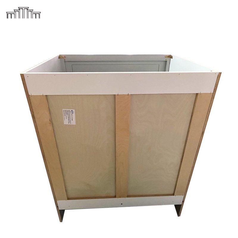 Wholesale Modern Solid Wood Grey Shaker Kitchen Cabinets Set Sink Base Cabinet RTA Kitchen Sink Cabinet With Double Doors