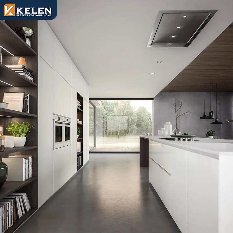 Kelen 2024 luxury custom furniture island manufacturer modern designs china white kitchen cabinet