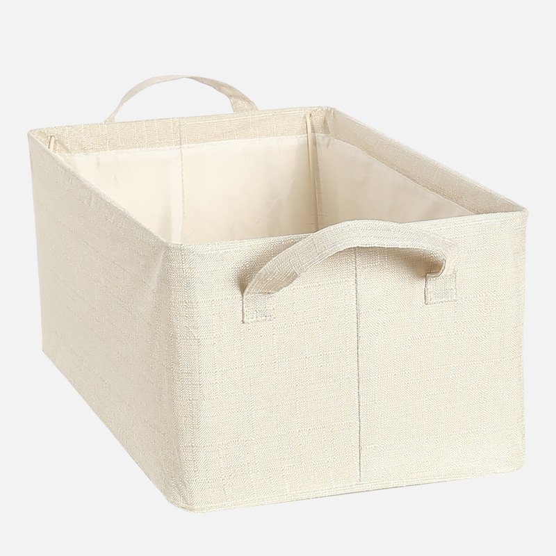Folding Toy Storage Basket Clothing Home Drawer Style Bamboo Cotton Laundry Storage & Organization home