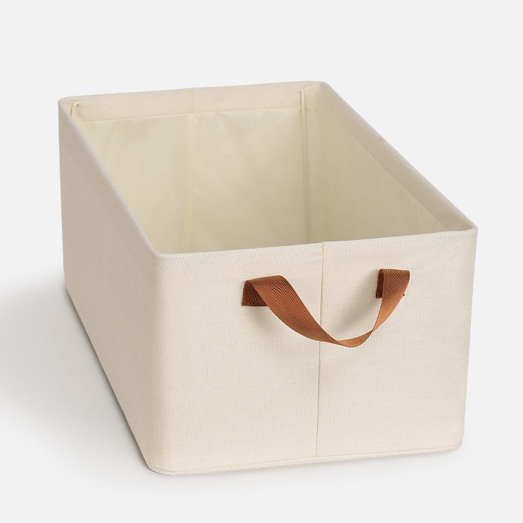 Folding Toy Storage Basket Clothing Home Drawer Style Bamboo Cotton Laundry Storage & Organization home