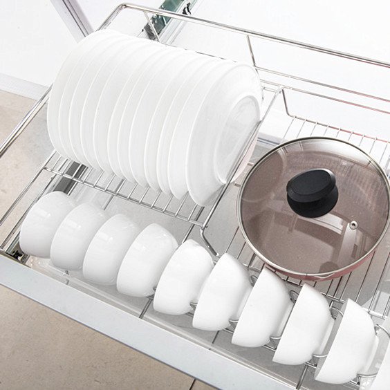 Kitchen Organizer Cabinet Systems Chrome Wire Basket Drawers Pull Out Basket
