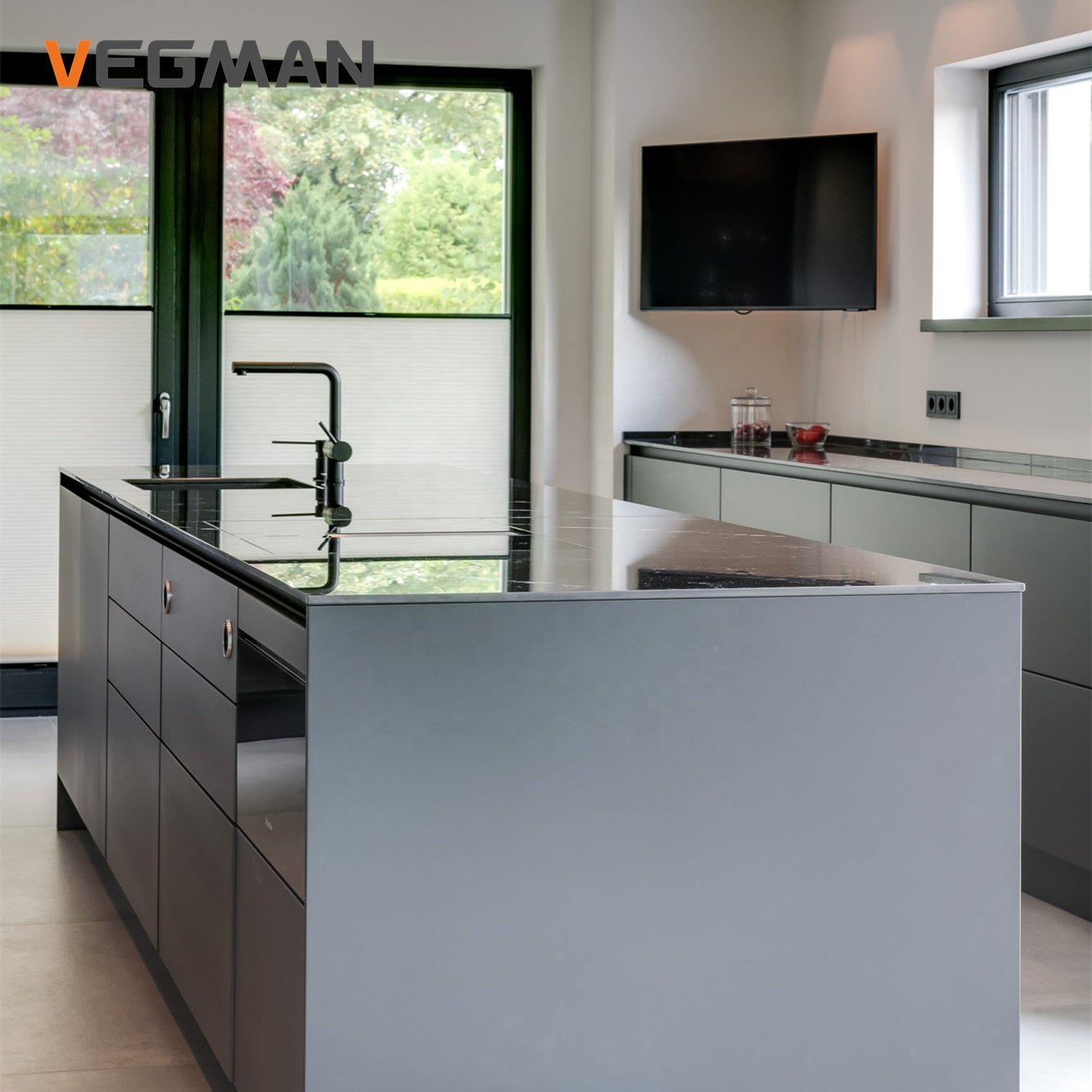 Professional Good Price Complete Black Lacquer Kitchen Design Modern Cupboards for Kitchen Furniture Kitchen Cabinet
