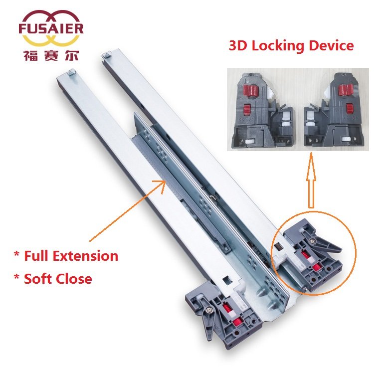 Fusaier full extension basket drawers channel push open hidden telescopic rails soft close undermount concealed drawer slides