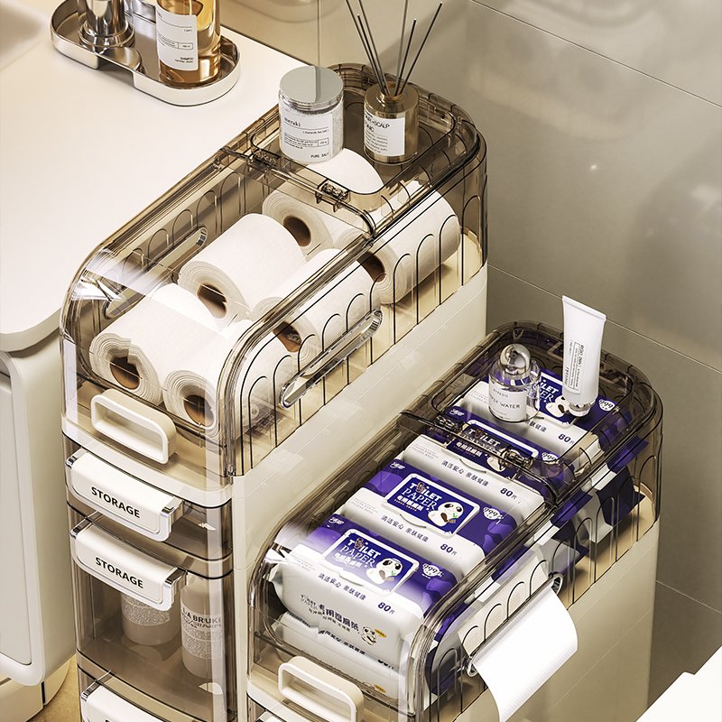 Modern Multi-Layer Drawer Type Bathroom Storage Rack Waterproof Plastic Sewing Cabinet Household Storage Baskets