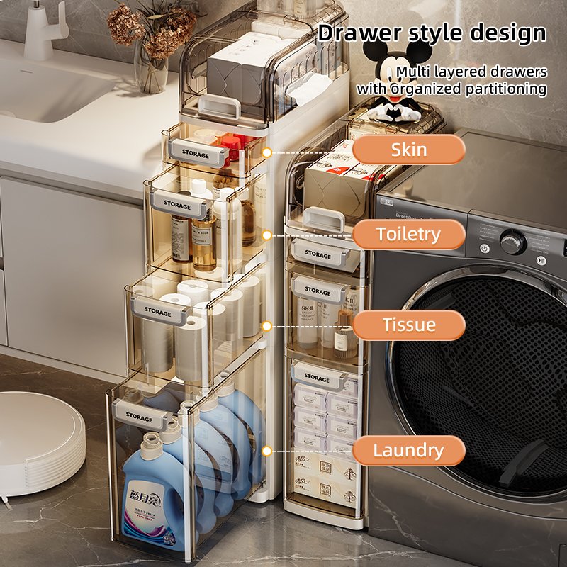 Modern Multi-Layer Drawer Type Bathroom Storage Rack Waterproof Plastic Sewing Cabinet Household Storage Baskets