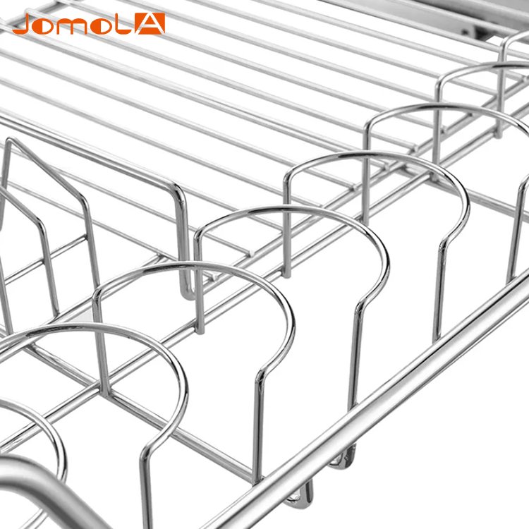 Four sides round wire dish and bowl pull out basket with soft closing rails
