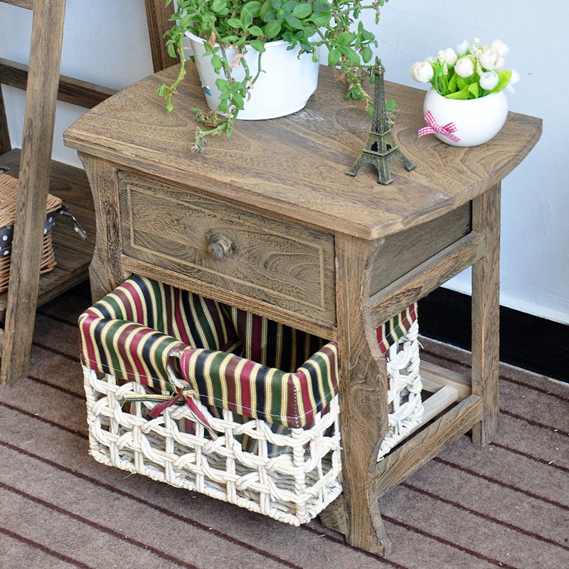 Home furniture receive ark solid wood 2 drawers high-grade Cabinet beside storage table