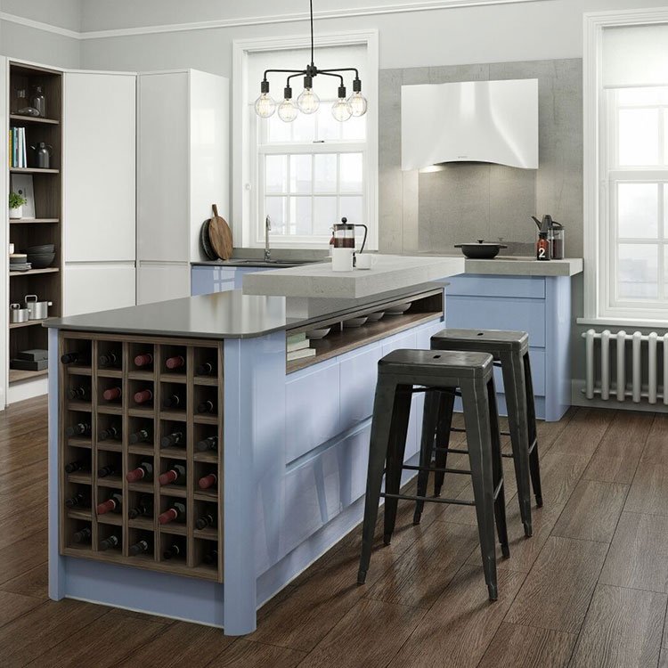 Modern Classic Kitchen Furniture Luxury Island Kitchen Blue Modern Kitchen Cabinet With Table