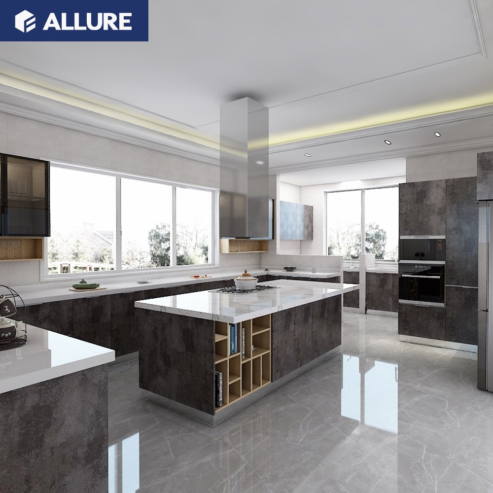 Allure Fiberglass Kitchen Sink Cabinets Export Cheap China Customized Durable Modern Stainless Steel Faucet Wall Cabinets E0, E1