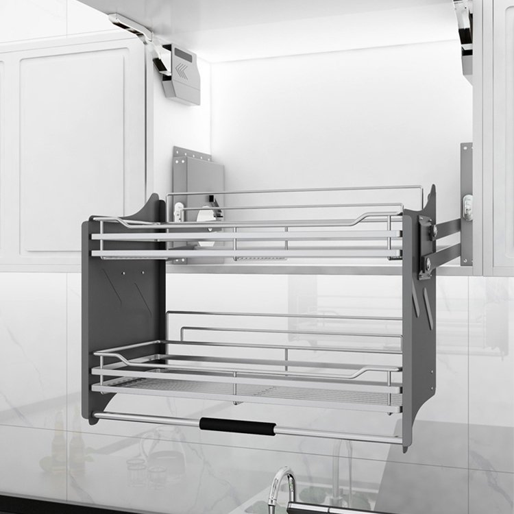 New style kitchen cabinet lift pull down dish rack elevator basket cabinet elevator