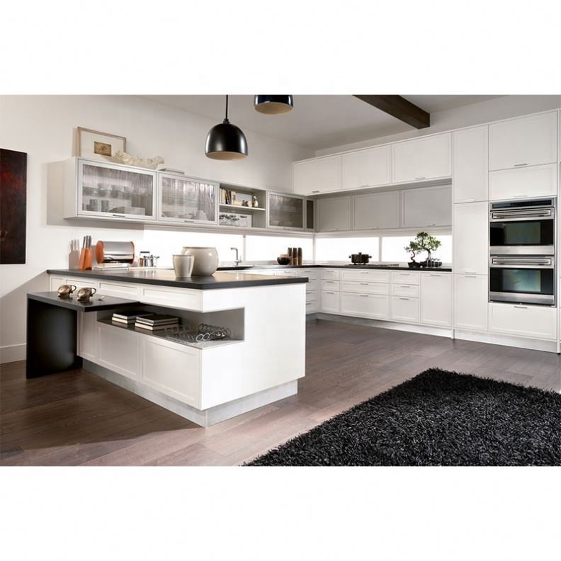 Kitchen Furniture Portable Kitchen Cabinet Sets Walnut Wood Color New Model Modular Kitchen Wall Cabinet
